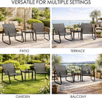 Kozyard 3-Piece Rocking Chair Set, Outdoor Rocking Textilene Bistro Set - Image 7