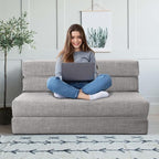 ANONER 60" Folding Sleeper Chair Sofa Bed Lazy Couch - Image 7