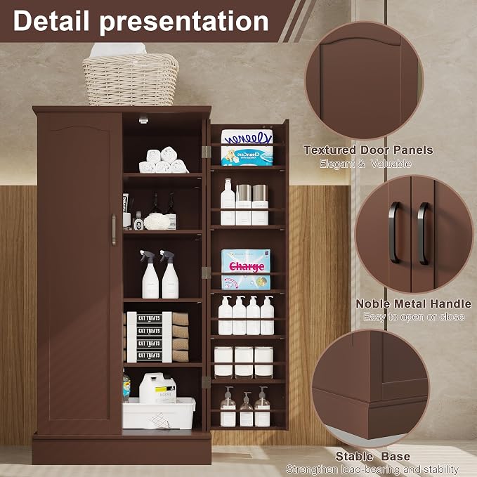 kepptory 47” Pantry Cabinet, Kitchen Pantry Storage Cabinet - Image 8
