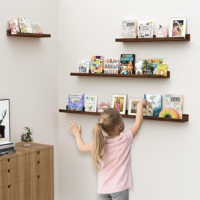 Floating Shelves for Wall, 36 inch Wood Floating Shelves Set of 2, Picture - Image 5