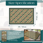 Front Door Mat Outside Entrance, 2x3 Green Brown Floral Trellis Rug | Non-Slip - Image 2