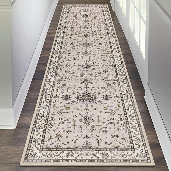HEBE Hallway Runner Rug 2'x8', Washable Non Slip Kitchen Rug Runner | Soft Boho by HEBE