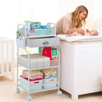 Baby Diaper Caddy Cart Organizer -3 Tier, Bedside Nursery Essentials Organizer - Image 9