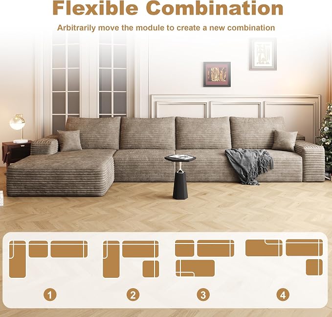 AUGOP 136" Sectional Couches for Living Room Modern Modular Sofa - Image 5