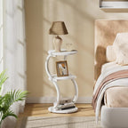JUSTOGO Small Round Side Table, 3-Tier End Table - Image 9