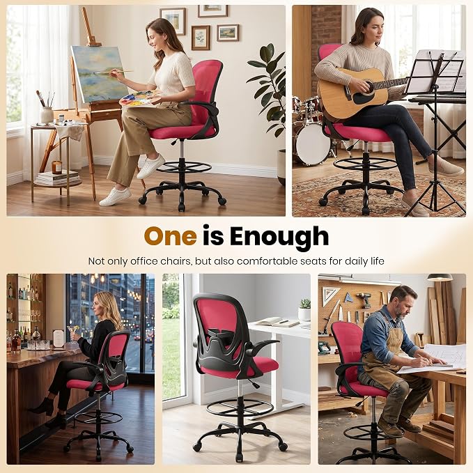 Primy Drafting Chair Tall Office Chair - Image 5