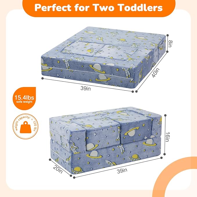 MeMoreCool Modular Kids Couch, Glow Play Toddler Couch - Image 3