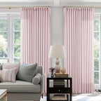 Light Pink Linen Pinch Pleat Curtains 90 Inch Length 2 Panels Set 40x90 | - Image 8