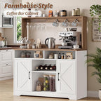 IRONCK 58" Farmhouse Coffee Bar Cabinet - Image 4