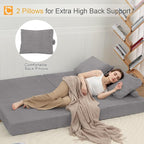 COMAX Futon Sofa Bed, Convertible Folding Sofa Bed, Boneless Couch Loveseat - Image 5