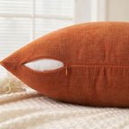 MIULEE Halloween Fall Burnt Orange Chenille Lumbar Pillow Covers, 12x20 | Set - Image 3
