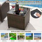 Tangkula 5 Pieces Patio Conversation Set, PE Wicker Rattan Outdoor Furniture Set - Image 5