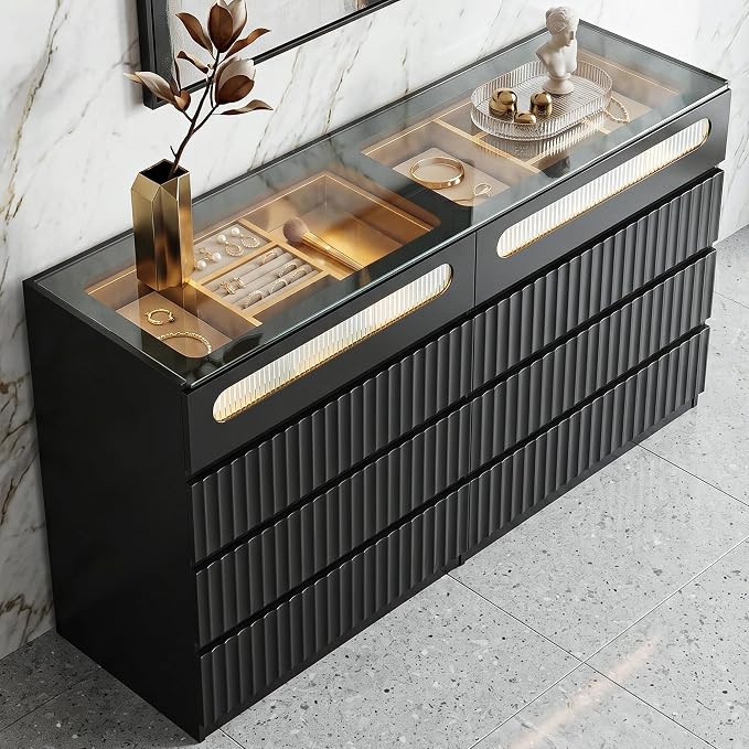 senlin Fluted 8 Drawer Dresser, by SENLIN