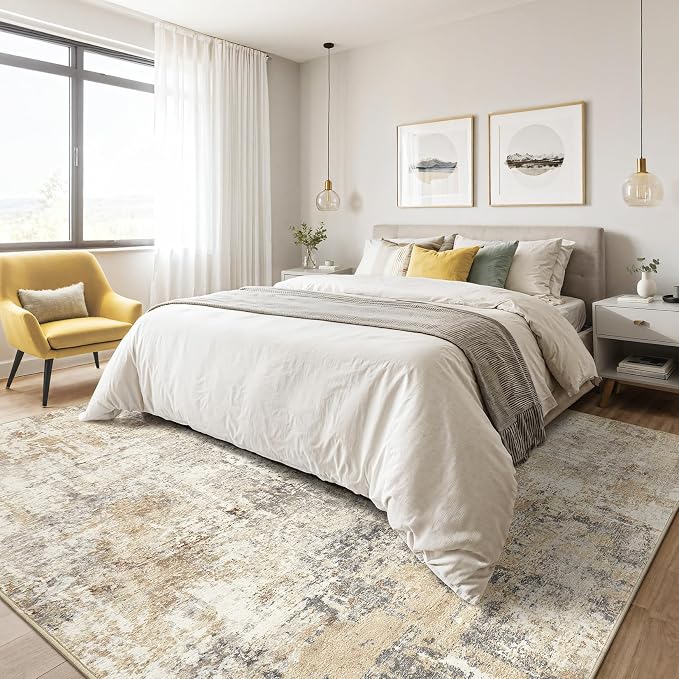 LOONGRUG 12x15 Area Rug Washable Large Neutral Modern Living Room Rugs | - Image 4
