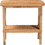 Bali & pari Minahasa Bohemian Light Honey Braided Rattan Side Table - Image 4
