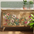 Floral Rub on Transfer for Furniture Vintage Large Flower UV DTF Transfer - Image 2