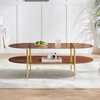 LumFurn X-Large Oval Glass Coffee Table, Mid-Century Modern Design, L47 x W24 x - Image 5