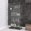 APRILSOUL Glass Display Cabinet 4-Shelf by Unknown