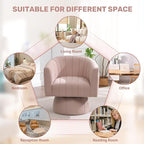 Swivel Accent Barrel Chair Set of 2, Cute Comfy Small Round 360° Arm Chair - Image 8