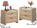 SICOTAS Rattan Nightstands Set of 2 Bedside Table by SICOTAS