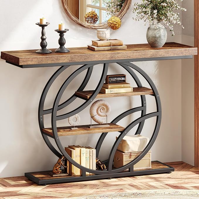 Huuger 47.2 Inch Entryway Table, Industrial Console Sofa Table by Huuger