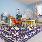 Area Rugs for Living Room, Washable 5x7 Purple Blue Vintage Rug for Bedroom - Image 8