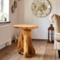 Cedar Roots Tree Stump Side Table 14"x13"x18"H Live Edge Rustic Natural Solid by Warmaxx-warmhomesweetdream