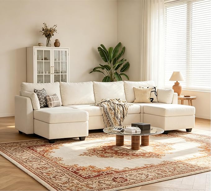 Huatean Home 114.17" Modular Sectional Sofa, 6 Seat Modular Couch - Image 3