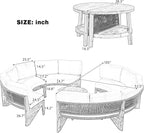 VilroCaz 3-Piece Outdoor Patio Furniture Sectional Sofa Set, 2 Semi-Circle Sofas - Image 4