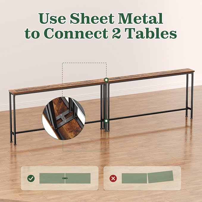SUPERJARE 106.3 Inch Sofa Table - Image 9