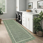 GarveeHome Scalloped Washable Runner Rug 2x6 Non Slip Kitchen Rugs Green | - Image 7