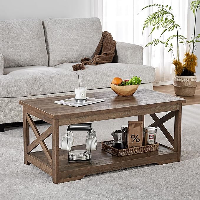 AMERLIFE 3-Piece Farmhouse Table Set Includes Coffee Table& Two End Tables - Image 4