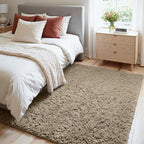 4x6 Fluffy Shag Area Rugs for Living Room Bedroom: Soft Carpet Gray Camel | - Image 2
