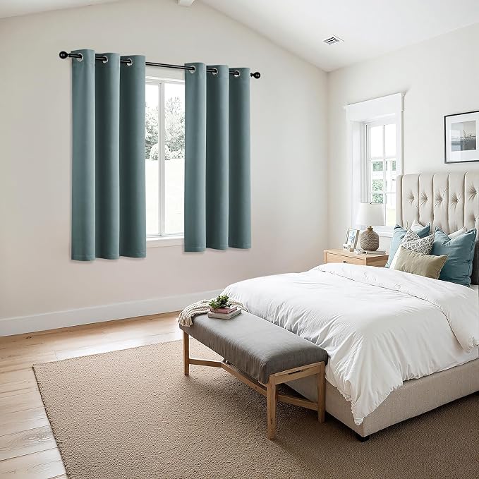 MIULEE Blackout Curtains for Bedroom 2 Panels 40 x 54 Inch Long Dusty Blue | - Image 6
