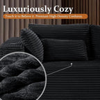 138" Oversized Cloud Sectional Couch, Comfort L Shaped Boneless Couch - Image 7