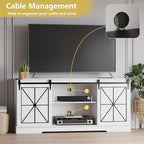Farmhouse TV Stand for 65/60/55 Inch Tvs, Modern Entertainment Center - Image 4