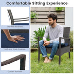 Tangkula 4 Pieces Outdoor Conversation Set, Patio PE Wicker Sofa - Image 7
