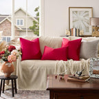 GIGIZAZA Red Velvet Pillow Covers 18x18 Decorative Pillows Pack of 2 | Throw - Image 6