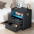 WOOVIVS Modern NightStand with Smart Human Sensor Lights, Bedside Table by WOOVIVS
