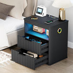 WOOVIVS Modern NightStand with Smart Human Sensor Lights, Bedside Table by WOOVIVS