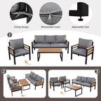 VilroCaz 4-Piece Outdoor Patio Furniture Sectional Sofa Set - Image 4