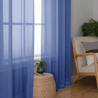 Simplebrand Royal Blue Sheer Curtains 96 Inches Long 2 Panels, Light Filtering - Image 5