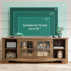 LINSY Home Farmhouse TV Stand for 65 Inch TV, Wood Entertainment Center - Image 2