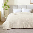 BEDELITE Cream Twin Blanket for Couch, Soft Cozy Gifts for Women, 60 * 80 | 3D - Image 9