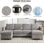 WUTUTUEE 58”Modular Sectional Loveseat Sofa, Modern Love Seat 2 Seater Sofa - Image 3