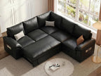 85 Inch Faux Leather Modular Sectional Sofa - Image 9