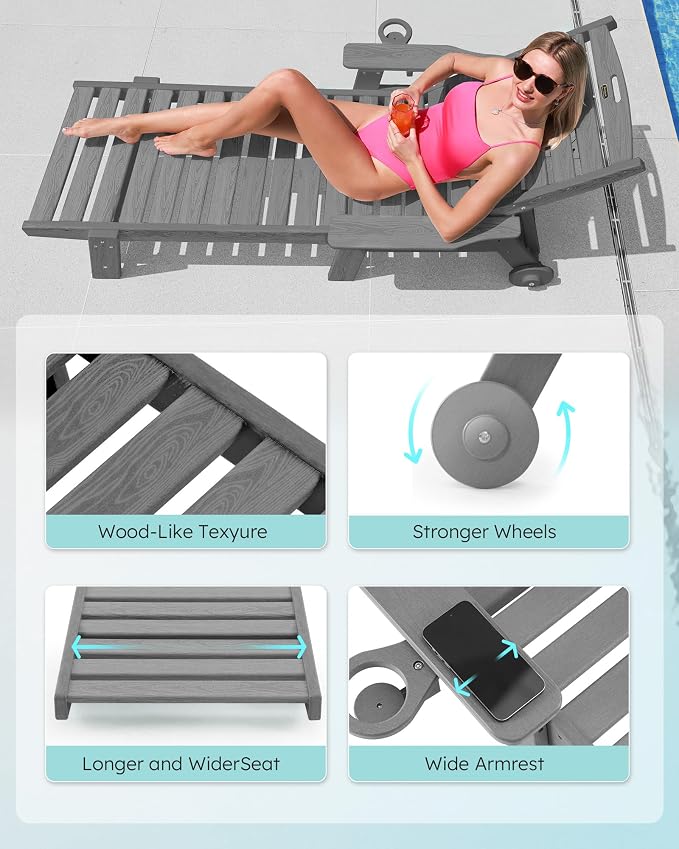 Patio Chaise Lounge Chair Outdoor - Image 5