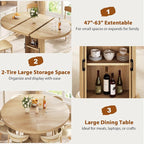 Jocoevol 47″–63″ Extendable Round Dining Table - Image 9