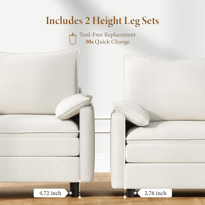 Vesgantti 40" Single Seat Sofa, Comfy Cloud Couch Deep Seat Upholstered Couch - Image 3