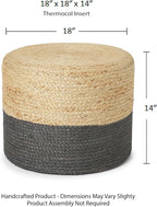 REDEARTH · Cylindrical Pouf Foot Stool Ottoman - Image 2